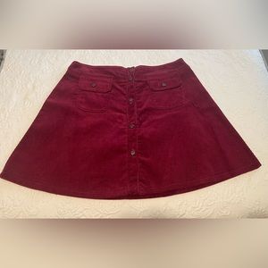 100% Cotton, Vintage, Burgundy, Corduroy Skirt